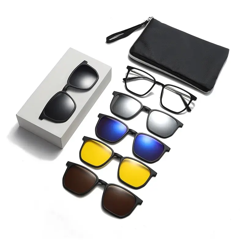 Lunettes 6 En 1 – Monture et 5 Appliques Polarisées Réf 2375A